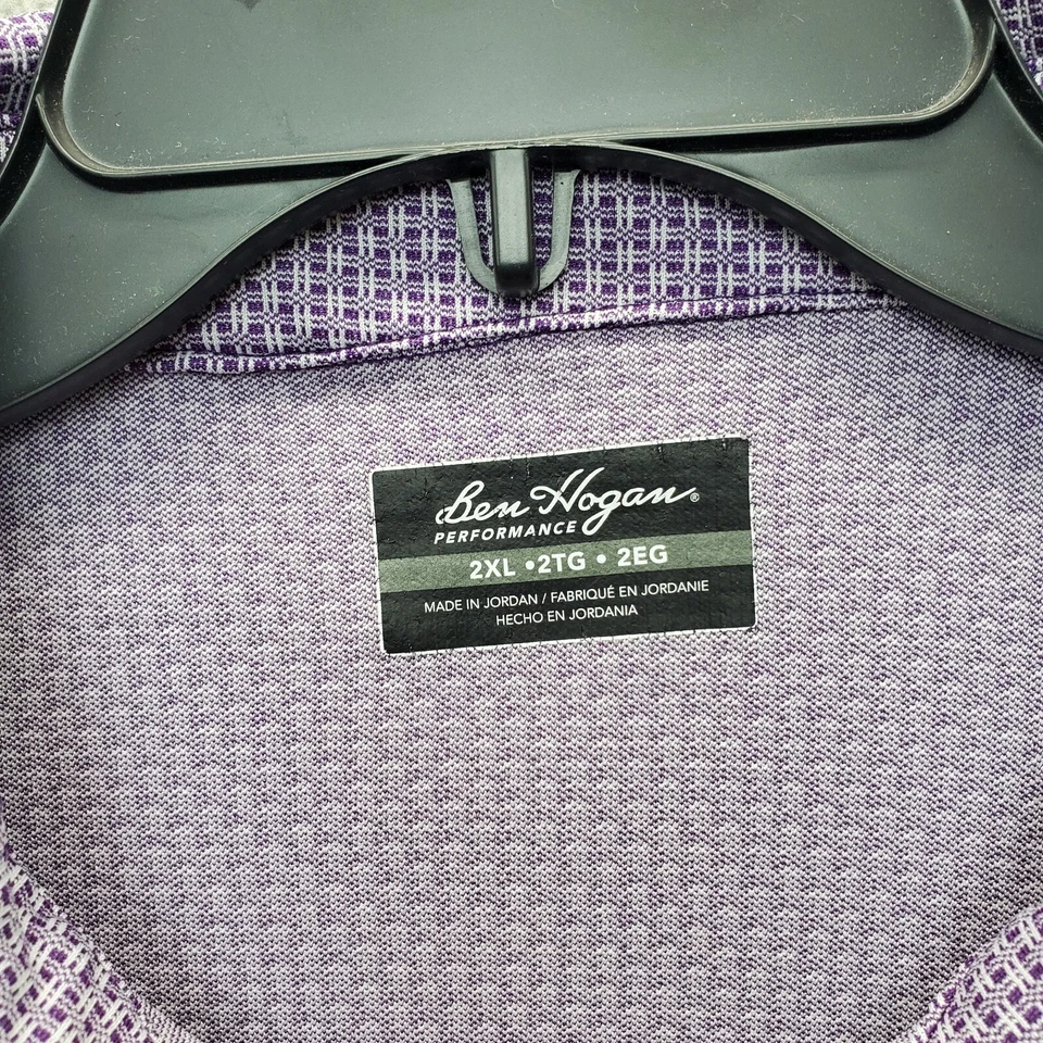 Ben Hogan Golf Performance Polo Shirt Men 2XL Multi Geometric Slit Short Sleeve - Image 4 of 4