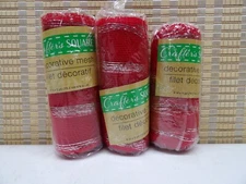 3X Crafter's Square Decorative Mesh - New - 6" x 5 yd - Red/Silver