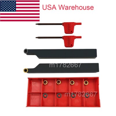 2PC 12MM SRACR/SRACL RIGHT/LEFT LATHE TOOL HOLDERS + R3 CARBIDE BLADES