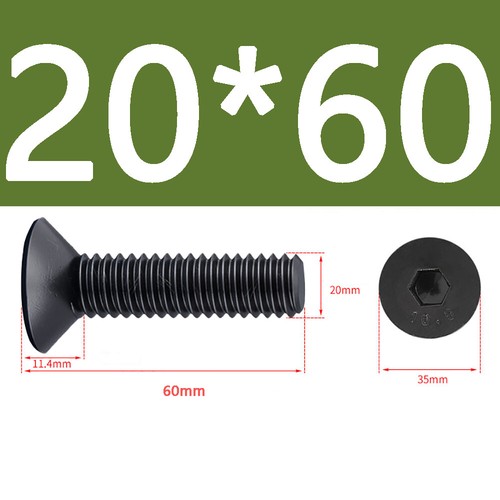 M8 to M20 Black Countersunk Head Hexagon Socket Screws Bolts 10.9 Steel DIN7991 - Picture 80 of 86
