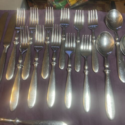 26 Pieces Sabatier Flatware Lot Table Knives Forks Spoons Assorted Lot - Picture 8 of 13