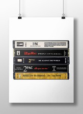 Tupac Poster: Cassette Print, 2Pac Albums, Rap Fan, Gift, Art, 