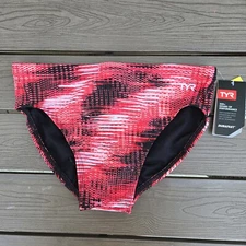 New TYR Men's Durafast Surge Swim Racer Brief Red SZ 30 New