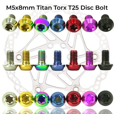Titan M5 x 8mm Torx T25 Fahrrad Scheibenbremsen Ti Disc Befestigungs Schraube 