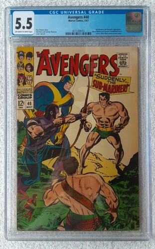 Avengers #40 (Marvel, 5/67) CGC 5.5 FN- {Sub-Mariner & Hercules appearance}