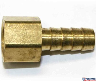 3/8'' Barb x 3/8'' FEMALE NPT End, Brass Hose Fitting, Connector FF66 Interstate