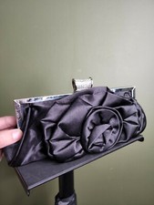 Vintage Black Clutch Purse with Metal Closure