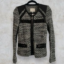 New IRO Izzy Black White Jacket Size 36 Retail 848