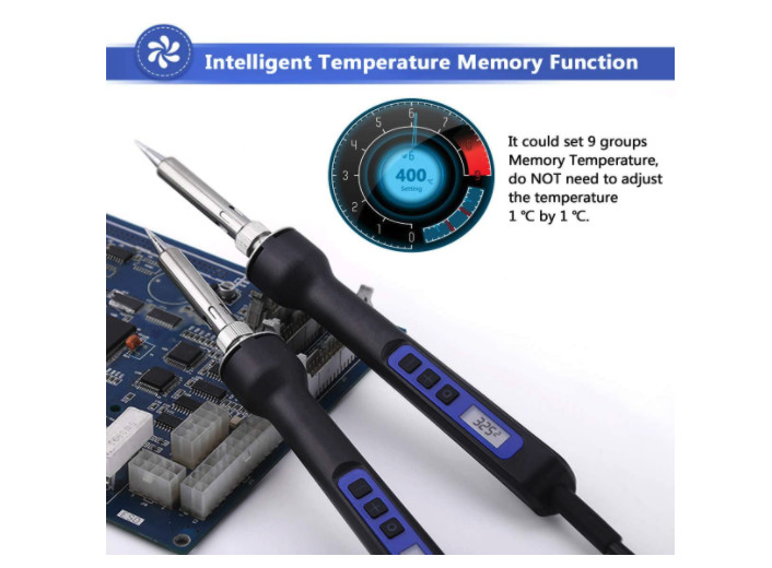 Fer à souder réglable à mémoire de température et écran LCD rétroéclairé