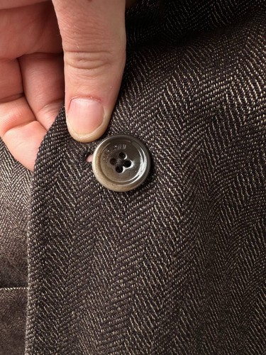 PAOLONI Men's Wool Brown 3 Buttons Blazer Jacket Size S - Picture 12 of 15
