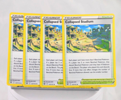 Pokemon TCG Brilliant Stars Collapsed Stadium 137/172 Uncommon Regular x4