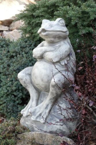 Frosch ALONSO Wasserspeier Steinfigur Teich Gartenfigur Steinguss Skulptur Figur - Bild 1 von 3
