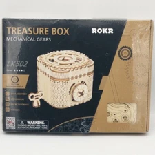 Rokr 3d Wooden Puzzle Treasure Box Mechanical Gears LK502 