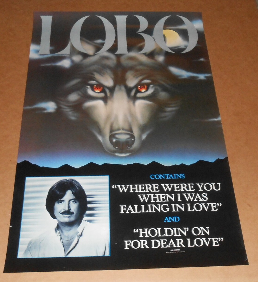 Lobo Promo 1979 Original Promo Poster Wolf 35x23 Roland Kent