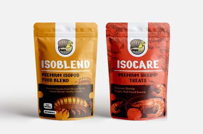 Isoblend Premium Isopod Food Bundle Vegetable Dry Blend and Shrimp Treat Protein