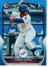 Yunior Garcia Los Angeles Dodgers 2023 Bowman Blue 1st Edition 1st Bowman