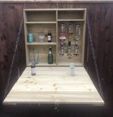 BESPOKE TIMBER Garden Bar, Drop Down, Gin Bar, Murphy Bar, Space Saver Bar, optic Bar, Home Bar