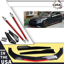 For BMW Front Bumper Lip/ Splitter Spoiler Body Kit+Side Skirt