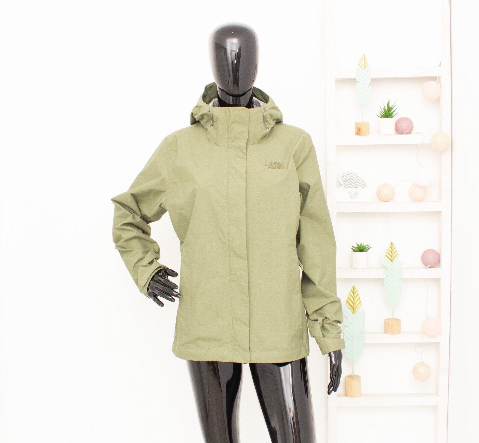 THE NORTH FACE DryVent Chaqueta Impermeable Mujer Verde Con Capucha...