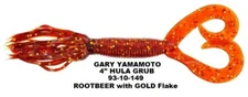 RARE Gary Yamamoto Hula Grub 93-10-149 Rootbeer Gold Flake 4 Inch Fishing Baits