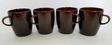 4 Crate & Barrel CBL129 Reddish Brown 12 oz Coffee Mugs EXC
