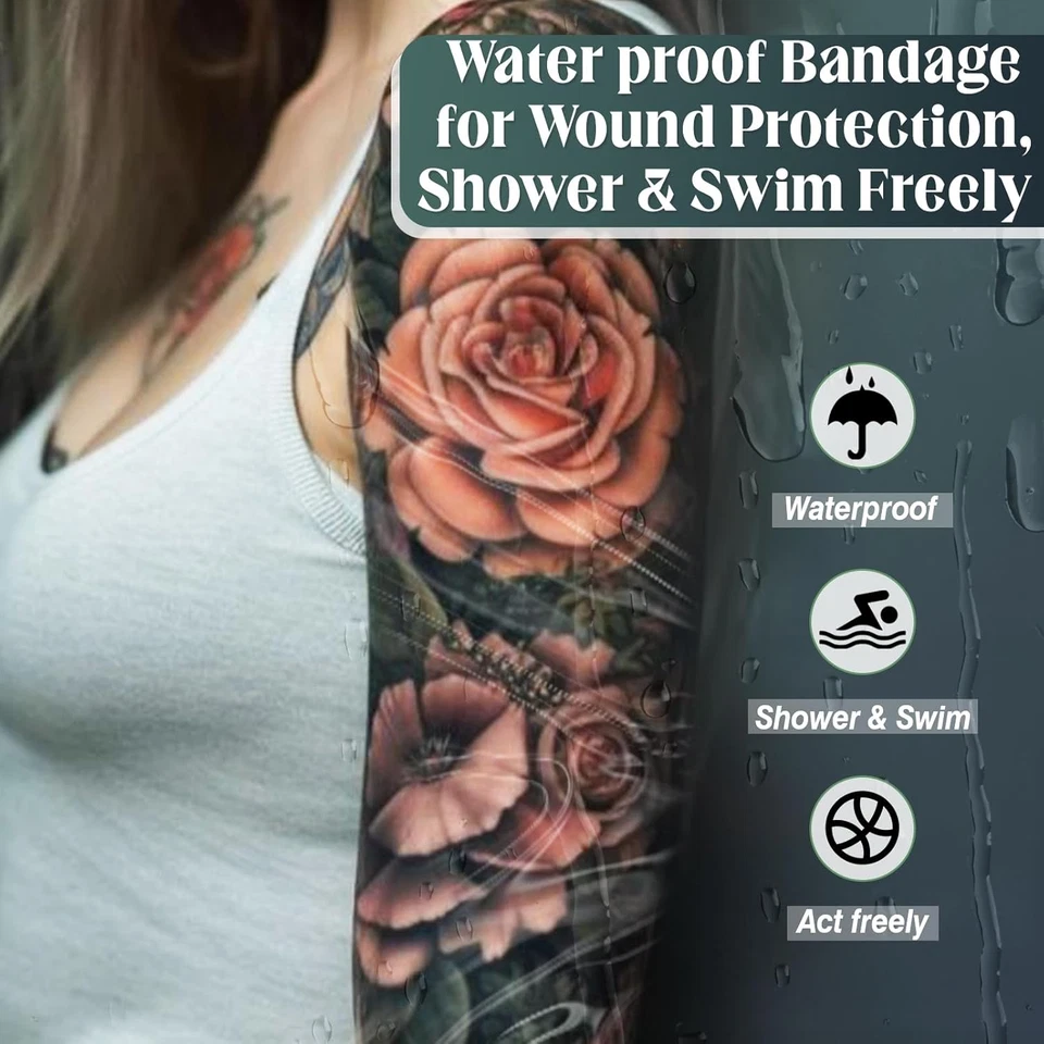 30 шт. бандаж для ухода за татуировками 6 x 8 дюймов, принадлежности для татуировок водонепроницаемые бинты, - Изображение 3 из 4