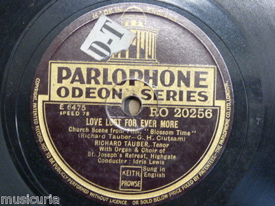 78 rpm RICHARD TAUBER love lost for ever more / once there lived a lady fair