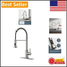 Stainless Steel Kitchen Faucet with Dual Function Sprayer, Easy Install