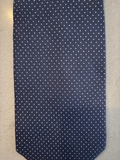 Claybrooke 100% Silk Navy Blue White Polka Dot Tie Made In USA