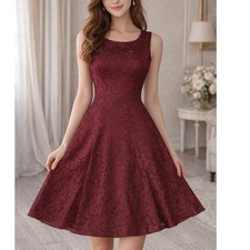NEW Jus d'Orange Robe Sexy Dress Womens Maroon Stretch Fit Flare Party Size 2