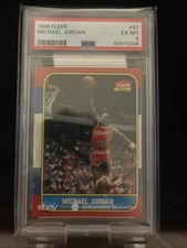 1986-87 Fleer - Michael Jordan #57 (RC) PSA 6 Rookie Card Bulls GOAT HOF. rookie card picture