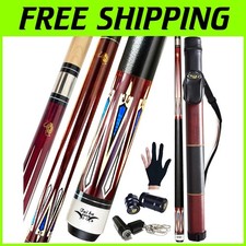 Professional Billiard Cue Stick 2-Piece Set with Hard Case - 58" Length