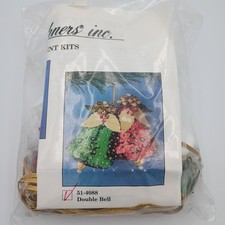 Herrschners Double Bell Merry Christmas Exclusive Ornament Kit Sequins  Pins