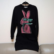 McQ Alexander McQueen Rabbit Graphic Black Dress