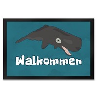 Pottwal FußMatte XXL In 50X75 Cm Mit Ozeanmotiv Und Spruch Walkommen
