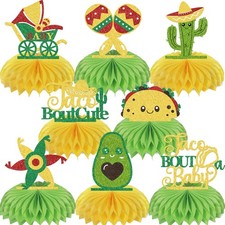 8 PCS Taco Bout A Baby Honeycomb Centerpieces Mexican Fiesta Shower Decoration