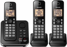 Panasonic KX-TG3833 M 3-Handset Black Cordless Phone System w/Answering System