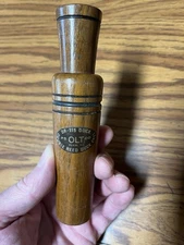 Vintage PS OLT CO.  DR-115 Duck Call Wooden Double Reed Perkin, Illinois