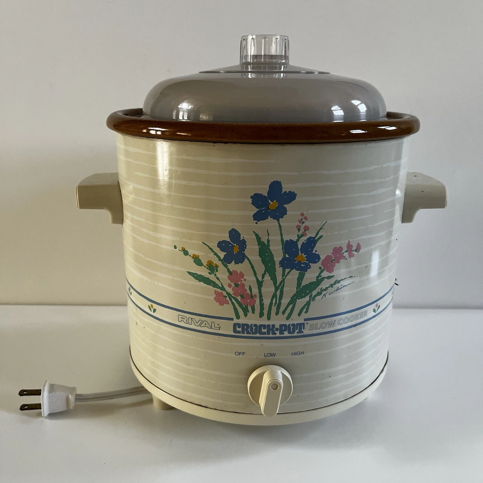 Vintage Floral Rival Crock-pot Slow Cooker 3.5 Quart Basic Low Hi - Works 3100P