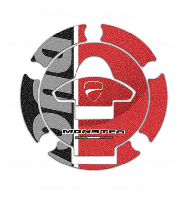 Ducati Monster 797 821 939 1200 1200S Tankdeckel Aufkleber Cover Rot & Schwarz