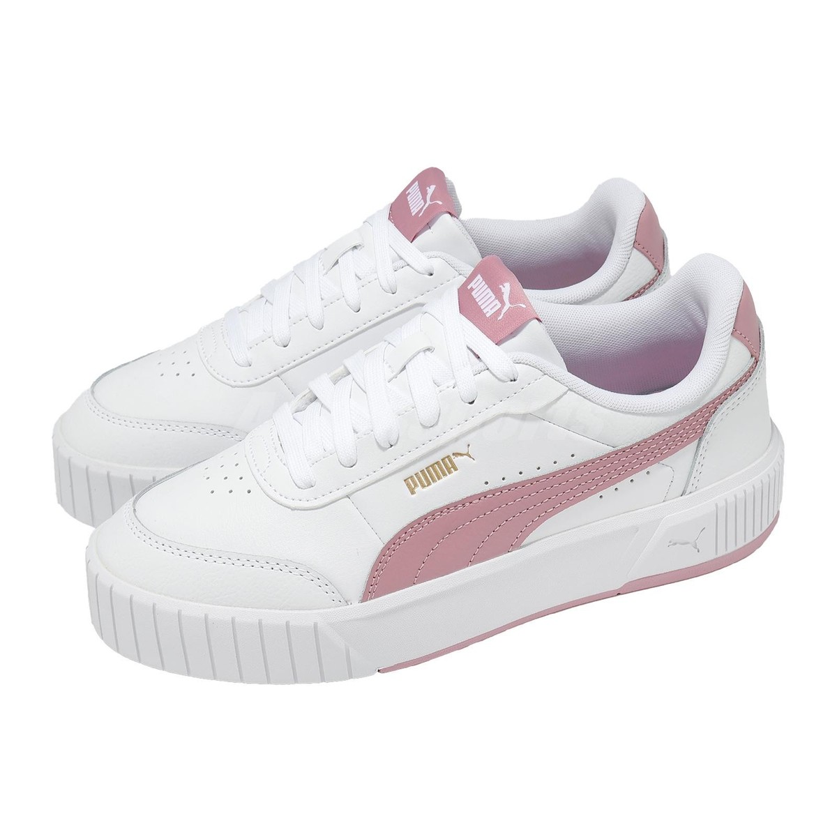 Puma Carina Mia White Pink Women Lifestyle Casual Platform Shoes