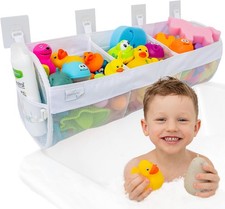shower  Tub, Large Bath Toy Organizer   3 Compartment Bath Toy Holder for