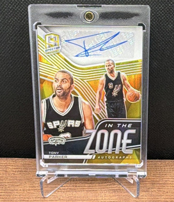 2020-21 Spectra Tony Parker In the Zone Auto gold ITZ-TPK Auto /10 Jersey Match