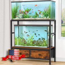 Snughome 29 Gallon Fish Tank Stand with Storage Drawers, 3-Tier Metal Rack