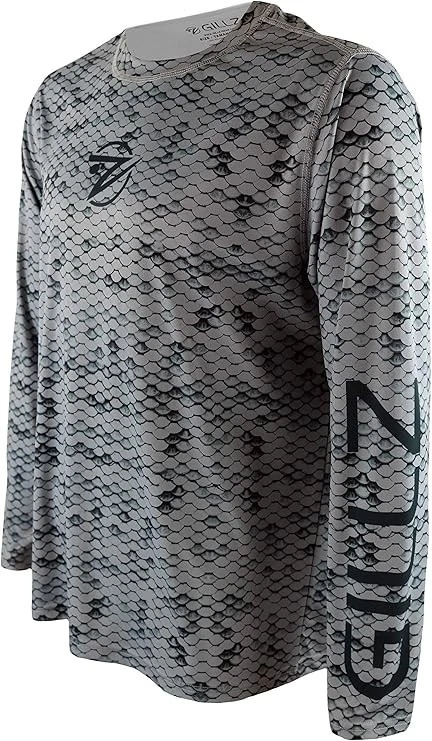 GILLZ "Extreme Scales AOP" Fishing UPF Shirt High Rise Grey - Large