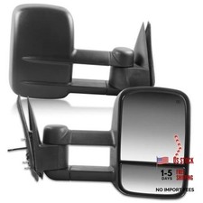 Towing Mirrors Compatible For Chevy Silverado 2003-2006 Black Power Heated