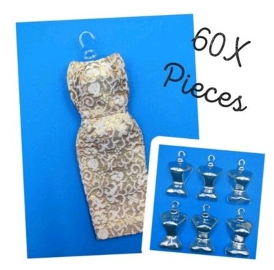 BARBIE DRESS FORMS WITH HANGER, CLEAR PLASTIC, 60 PCS, NEW!