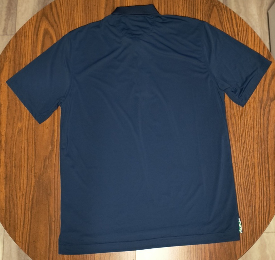 Chubbies Men's Short Sleeve Performance Flag Polo Shirt Navy Blue Size Large