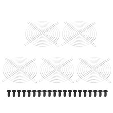5pcs 180mm Fan Grill with Screws Metal Ventilator Grill Cover Silver Tone
