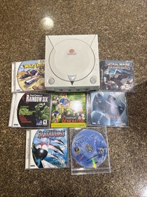 SEGA DREAMCAST White Console Bundle With 2 Controllers 6 Games All Tested